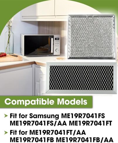 4 Pcs Microwave Oven Charcoal & Grease Filter Fit for Samsung ME19R7041FS in Saudi Arabia