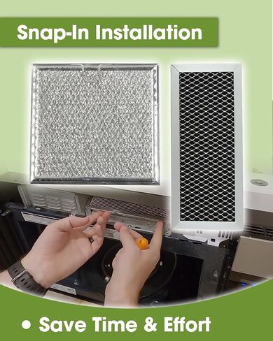4 Pcs Microwave Oven Charcoal & Grease Filter Fit for Samsung ME19R7041FS in Saudi Arabia