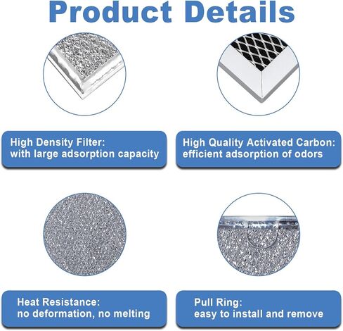 Microwave Charcoal & Grease Filter Kit, Microwave Filter Replacement Part Compatible with GE JVM7195SK1SS, JVM7195SK2SS, JVM7195SK3SS, JVM7195SK4SS, PNM9216SK3SS, PNM9216SK4SS in Saudi Arabia
