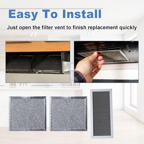 Microwave Charcoal & Grease Filter Kit, Microwave Filter Replacement Part Compatible with GE JVM7195SK1SS, JVM7195SK2SS, JVM7195SK3SS, JVM7195SK4SS, PNM9216SK3SS, PNM9216SK4SS in Saudi Arabia