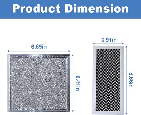 Microwave Charcoal & Grease Filter Kit, Microwave Filter Replacement Part Compatible with GE JVM7195SK1SS, JVM7195SK2SS, JVM7195SK3SS, JVM7195SK4SS, PNM9216SK3SS, PNM9216SK4SS in Saudi Arabia