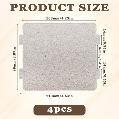 4 PCS Waveguide Cover, Universal Mica Sheet Microwave Wave Guide Cover Replacement Free Cutting According to The Required Size for Universal Microwave Oven Repairing Part, 120X100mm in Kuwait