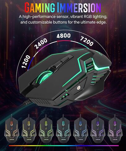 PC Gaming Keyboard and Mouse Combo Wired with Backlit, RGB Light up Mouse in Saudi Arabia
