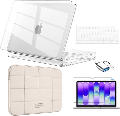 جراب EooCoo لجهاز MacBook Neo مقاس 13 بوصة 2026 موديل A3404، أحمر خدود كريستالي in Kuwait