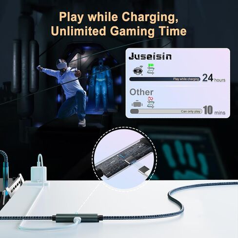 16FT Link Cable for Meta Quest 2, 3, 3S, Oculus 2, 1, Pico 4, PC, Steam VR in Kuwait