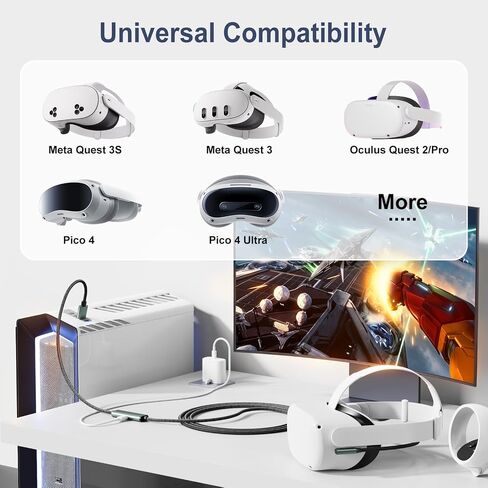 16FT Link Cable for Meta Quest 2, 3, 3S, Oculus 2, 1, Pico 4, PC, Steam VR in Kuwait