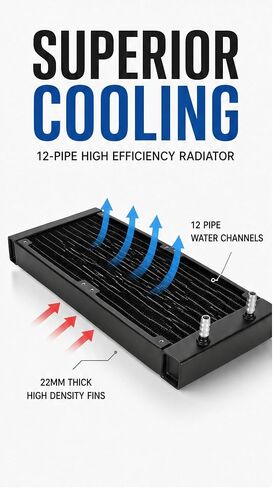 280 mm Water Cooling, 12 Pipe Aluminum Heat Exchanger, Easy Installation in Kuwait