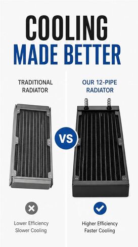 280 mm Water Cooling, 12 Pipe Aluminum Heat Exchanger, Easy Installation in Kuwait