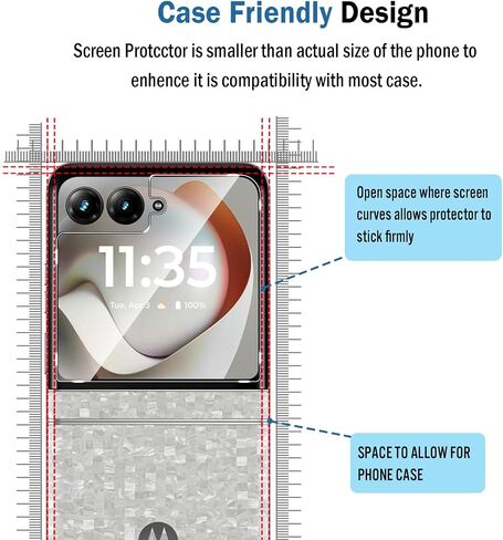 2 Pack Compatible with Motorola Razr 2026 Screen Protector [Front Screen Only],9H Tempered Glass Film,HD Clear Scratch Resistant,Bubble-Free for Motorola Razr 2026 Screen Protector in Saudi Arabia
