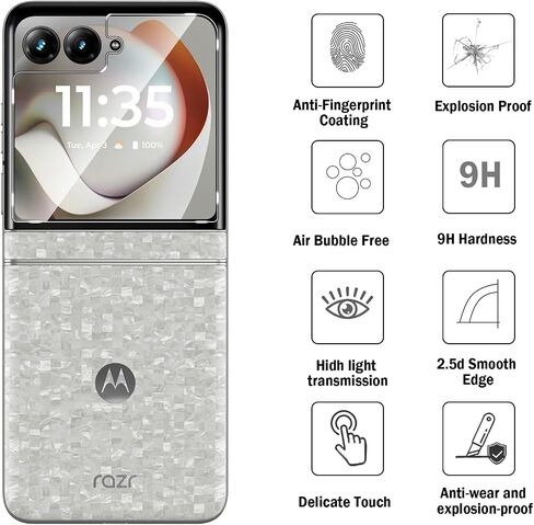 2 Pack Compatible with Motorola Razr 2026 Screen Protector [Front Screen Only],9H Tempered Glass Film,HD Clear Scratch Resistant,Bubble-Free for Motorola Razr 2026 Screen Protector in Saudi Arabia