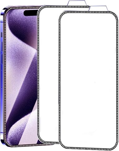 LUVI 2 Pack Compatible with iPhone 17 Pro Max Bling Privacy Screen Protector HD Glitter Diamond Shiny Fasion Anti-Peep Tempered Glass Anti-Scratch Case Friendly for Women Girls Man in Saudi Arabia