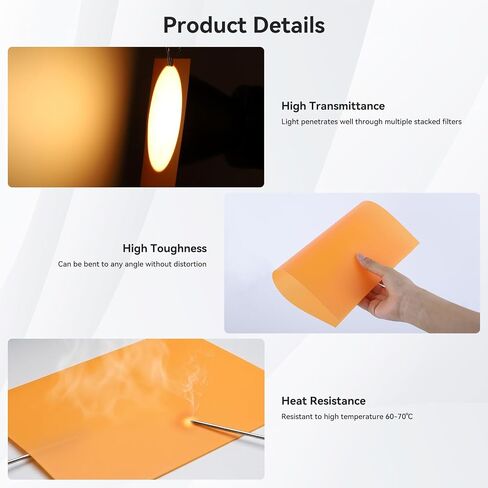 UTEBIT 4Pcs Color Gels for Photography 11.7 x 8.3 Film Plastic Sheets in Saudi Arabia