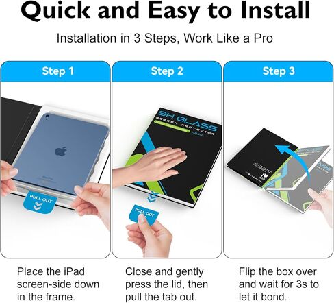 Mothca 1 Pack Screen Protector for iPad 11-inch A16 2025 (11th Generation)/iPad 10th Generation 10.9" 2022 with Quick Installation Tray, HD Clear Tempered Glass Apple Pencil Compatible, Case Friendly in Kuwait