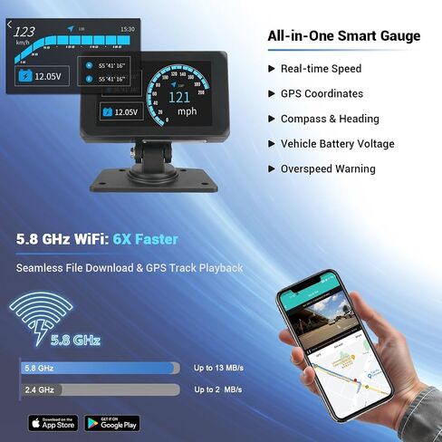 VSYSTO T5 3-Channel Truck Dash Cam System with 5" Touch Screen, 1080P Front & Side Blind Spot Cameras, 5G WiFi GPS Bluetooth & FM Audio, IP67 Waterproof IR Night Vision, 12V/24V for RVs & Trailers in Kuwait