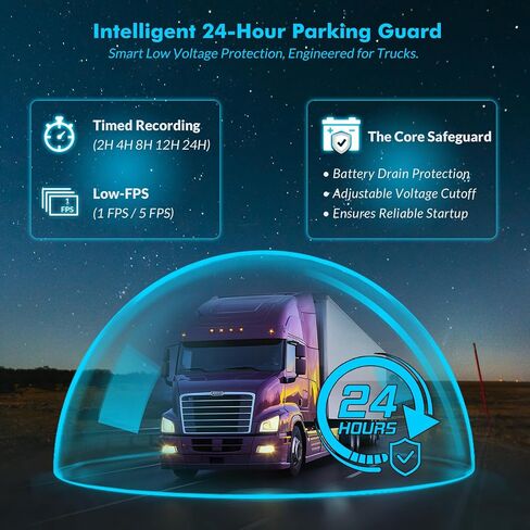 VSYSTO T5 3-Channel Truck Dash Cam System with 5" Touch Screen, 1080P Front & Side Blind Spot Cameras, 5G WiFi GPS Bluetooth & FM Audio, IP67 Waterproof IR Night Vision, 12V/24V for RVs & Trailers in Kuwait
