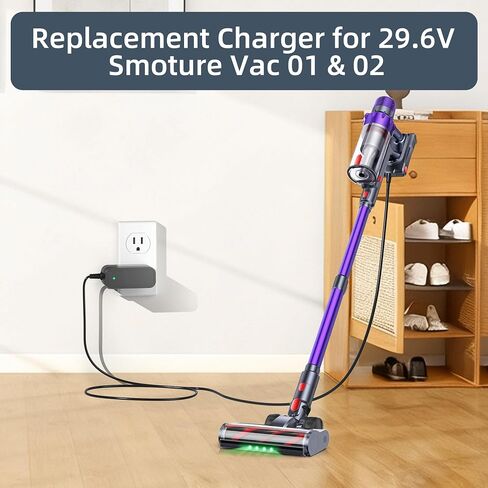 36V Replacement Charger for 29.6V Smoture Vac01 & Vac02 | Compatible with SunSare X7A-US and AFNOP AceVac 1 Cordless Stick Vacuums in Saudi Arabia