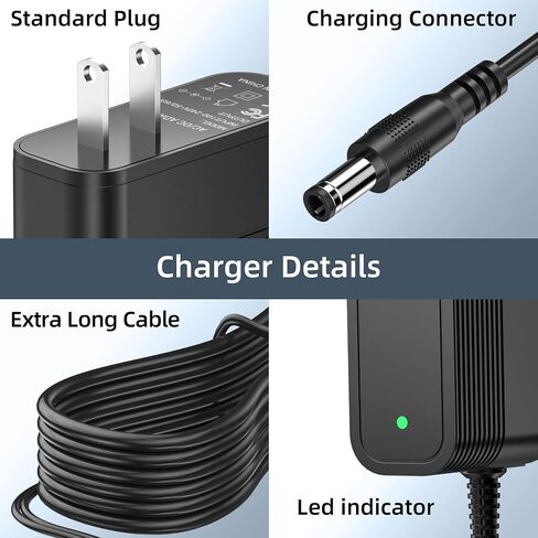 36V Replacement Charger for 29.6V Smoture Vac01 & Vac02 | Compatible with SunSare X7A-US and AFNOP AceVac 1 Cordless Stick Vacuums in Saudi Arabia