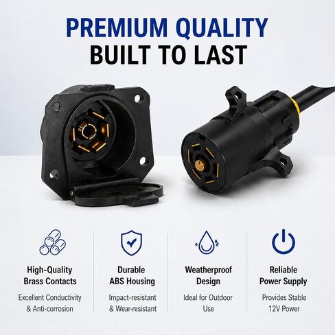 7-Way RV Camera Adapter with Power Switch, Provides Stable 12V Power for Furrion Vision S Backup Camera System, Plug & Play Replacement for F2BC004XXBK in Saudi Arabia