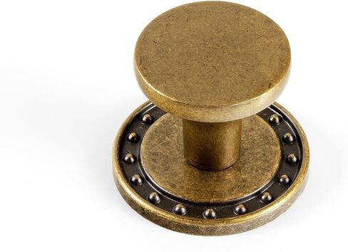 Goo-Ki Antique Brass Cabinet Knobs with 2.8 in Scalloped Backplate, 6 Pack in Saudi Arabia