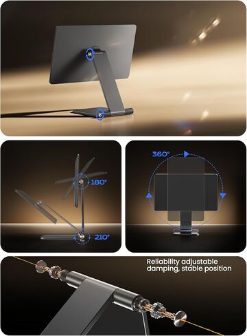 LULULOOK Magnetic Stand for Remarkable Paper Pro 11.8" (2024), 360° Adjustable Foldable Aluminium Alloy Paper Pro Stand, Powerful Magnetism with Anti-Slip Pad Base in Saudi Arabia