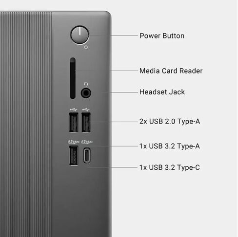Customized Dell Desktop Tower, Intel Ultra 5 (10 Core) CPU, 8GB/ 16GB/ 32GB/ 64GB RAM, 512GB/ 1TB/ 2TB SSD, Ultra-Quiet Design, Dual 4K Monitor Support, Wi-Fi 6, Card Reader, KB & Mouse, Win 11 in Kuwait
