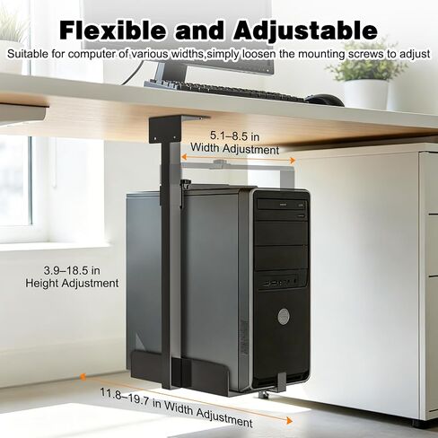 Tendak Under-Desk PC Holder, Up to 77 lb Load Capacity Computer Tower Stand in Kuwait