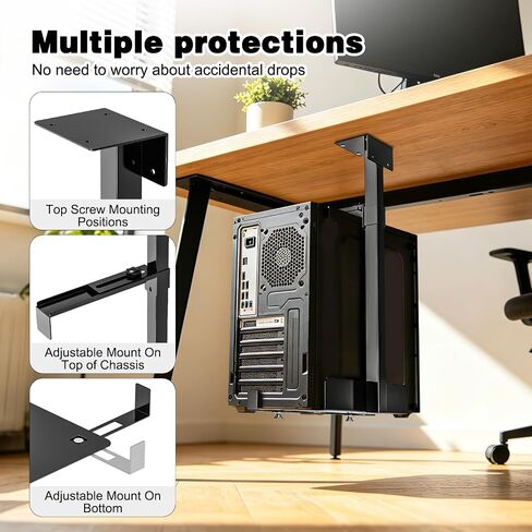 Tendak Under-Desk PC Holder, Up to 77 lb Load Capacity Computer Tower Stand in Kuwait