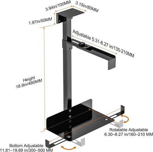 Tendak Under-Desk PC Holder, Up to 77 lb Load Capacity Computer Tower Stand in Kuwait