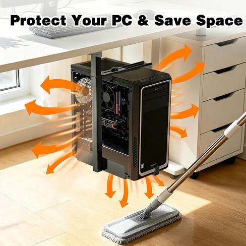 Tendak Under-Desk PC Holder, Up to 77 lb Load Capacity Computer Tower Stand in Kuwait
