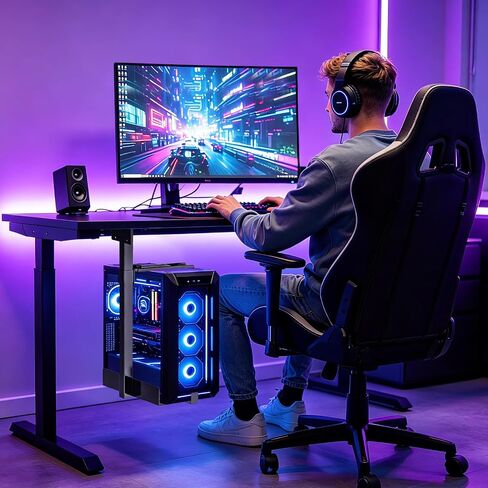 Tendak Under-Desk PC Holder, Up to 77 lb Load Capacity Computer Tower Stand in Kuwait