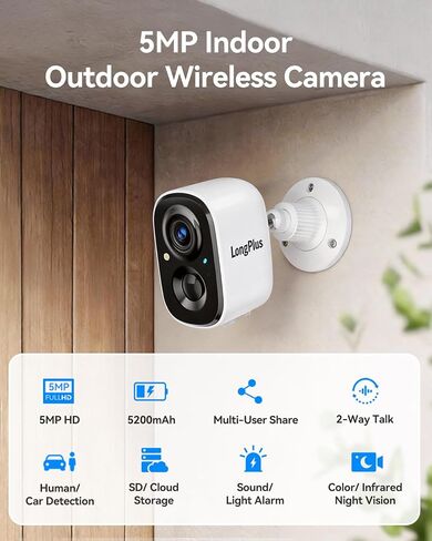 LongPlus 3K Security Camera Wireless Outdoor with 32G Memory Card in Saudi Arabia