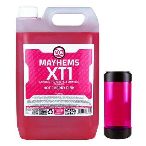 Mayhems - XT1 Premixed PC Coolant - Computer Water Cooling Fluid - Liquid Cooling, Thermal Performance Series, 5 Litre, Hot Cherry Pink in Kuwait