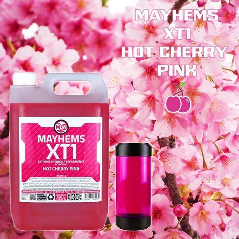 Mayhems - XT1 Premixed PC Coolant - Computer Water Cooling Fluid - Liquid Cooling, Thermal Performance Series, 5 Litre, Hot Cherry Pink in Kuwait