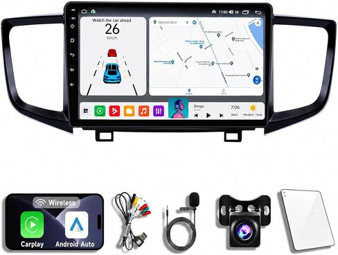 Android 14 Car Radio Stereo for Honda Pilot 2015-2020, 10.1 Inch Touch Screen Dash Kit 4CORE 1+32GB with Wireless CarPlay Android Auto GPS Navigation Bluetooth SWC WiFi 5G DSP RDS FM Camera Please se in Saudi Arabia