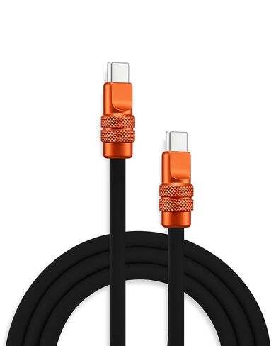 chubbycable Silicone USB C Cable 240W Charging Cable, Orange, 3.3FT in Saudi Arabia