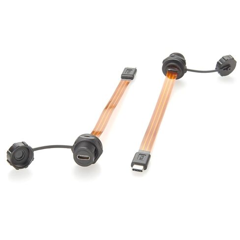 IP67 USB 3.1 Type-C Male to Female Extension Cable 10Gbps Flush Panel Mount USB 3.1 Gen2 C FPC Ribbon Flat Slim Cable 100W for Data Transfer Charging, Cabinet, Embedded PC, Automation(0.2m) in Saudi Arabia