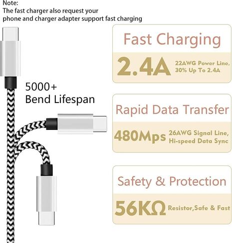 DEEGO Type C Charger Cable,15FT Long USB A to C Cable in Saudi Arabia