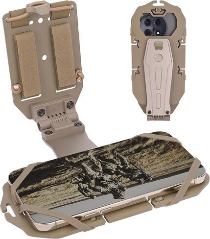 Tactical MOLLE Phone Holder, Plate Carrier Phone Mount with 90° Adjustable Rotation for 4.7" - 7.8" Phones, Compatible with Tactical Vest and Chest Rig in Saudi Arabia