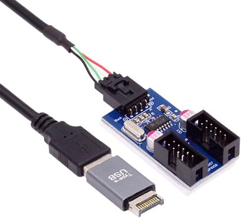 USB 3.1 Male Type-C USB-C to USB 2.0 Type-A Male 1 to 2 Female Motherboard 9pin 10pinHeader HUB Adapter Port Multiplier in Saudi Arabia