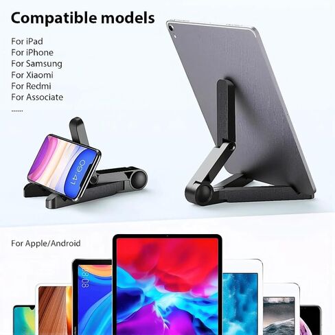 Multi-Angle Portable Monitor Stand & Tablet Kickstand, Foldable Small Monitor for Tablet, Universal Foldable Phone Stand Compatible with 7-10.2 Inches Tablets, Smartphones in Saudi Arabia