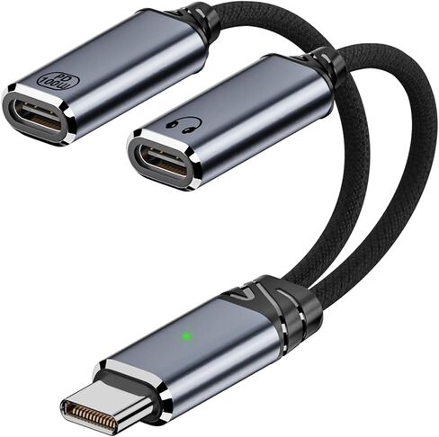 Jadebones USB C Splitter, Dual USB C Headphone and Charger Adapter, Grey in Saudi Arabia