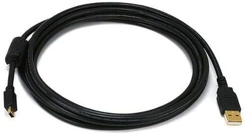 Monoprice 15-Feet USB 2.0 A Male to Mini-B 5pin Male 28/24AWG Cable with Ferrite Core (Gold Plated) (105450) in Saudi Arabia