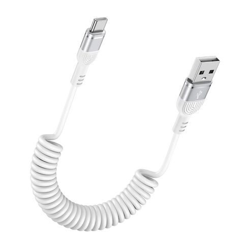 USB C Coiled iPhone17 Charger Cord Retractable Car Charger Cable for iPhone in Saudi Arabia