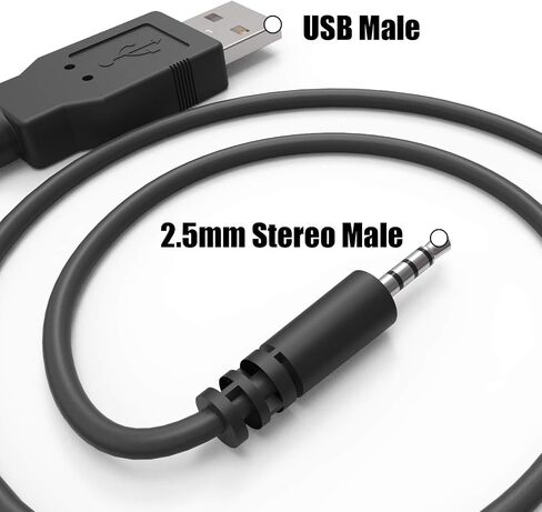 كابل شحن USB إلى 2.5 مم ذكر، كابل شاحن سماعة الرأس لـ JBL Synchros E30 E40BT E45BT E50BT EB40 S400BT S400 S500 S700 J56BT كابل شحن بديل لسماعات الرأس اللاسلكية in Kuwait