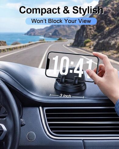Car Dashboard Phone Holder 360 Degree Rotation Car Dash Phone Mount in Saudi Arabia