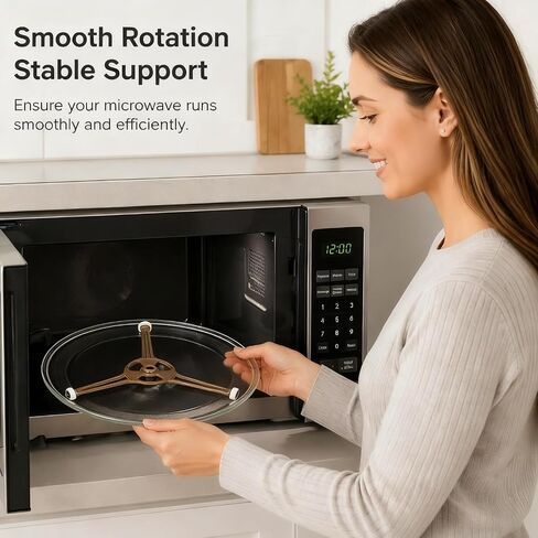 Microwave Turntable Ring with 16mm Wheels Glass Plate Rotating Roller Ring, Durable Plastic Spinner Support Holder for Microwave Oven Tray Plastic Turntable Triple Flat Replacement Parts in Saudi Arabia