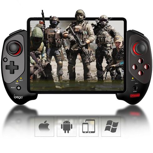 Joso Wireless Controller for iPad & Tablet, Compatible with iPhone & Android Phone, Bluetooth Game Controller with Clamp Lockable iPad/Tablet, Play COD Mobile, Genshin Impact, Cloud Gaming in Kuwait