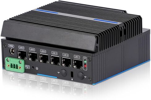 Fanless Firewall Mini PC 4X Intel 2.5GbE i226-V LAN 8GB DDR4 240GB SSD Intel Core 6006U CPU Gateway Router Network, AES NI Support HDD Test with pf-Sense/opn-Sense in Saudi Arabia