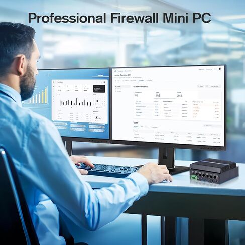 Fanless Firewall Mini PC 4X Intel 2.5GbE i226-V LAN 8GB DDR4 240GB SSD Intel Core 6006U CPU Gateway Router Network, AES NI Support HDD Test with pf-Sense/opn-Sense in Saudi Arabia