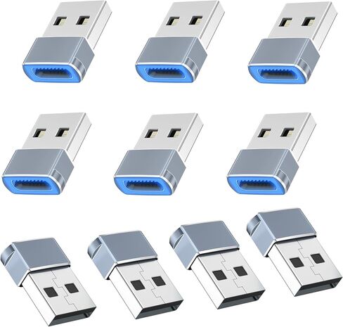 10-Piece USB A to USB C Adapter, C-Type Female to USB Male Charger Converter, Suitable for Phone 17 Charger, Watch Ultra SE 9 10,Phone 17 Pro Max 16 15 12, S25 Ai-rPods Pad。 in Kuwait